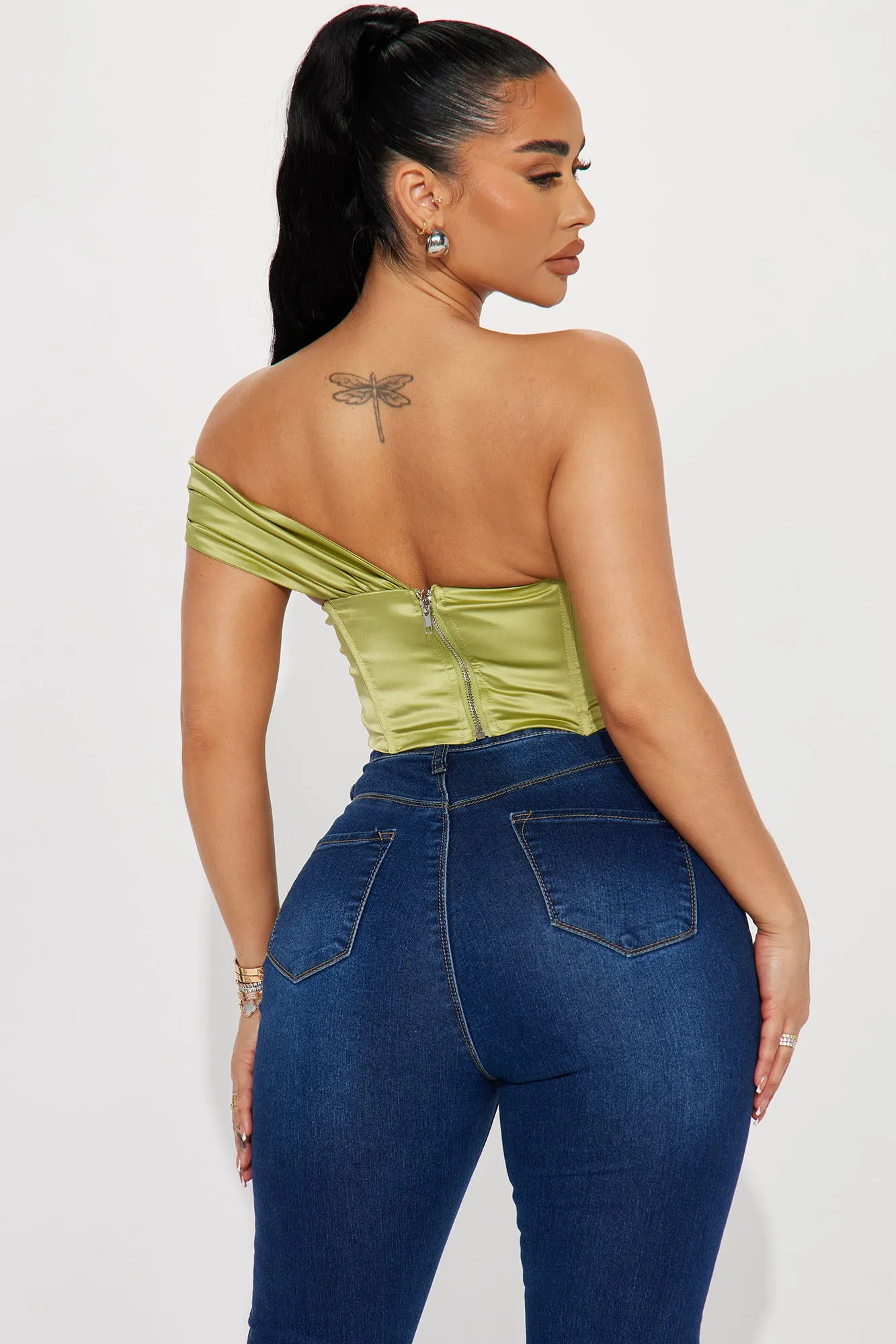 Araceli Corset Top - Chartreuse