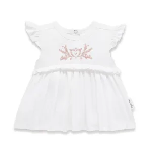 Aster and Oak Embroidered Ruffle Top