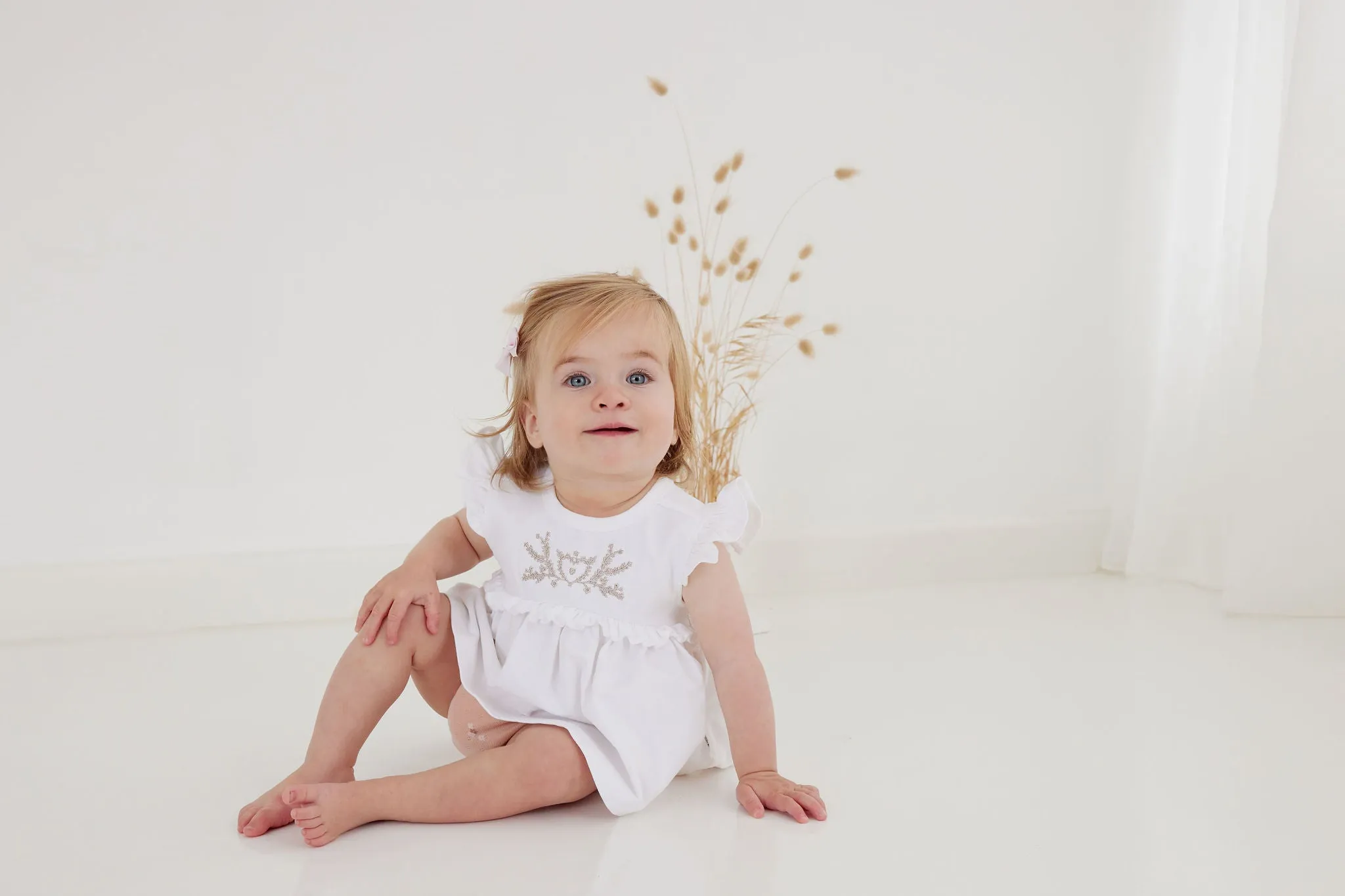 Aster and Oak Embroidered Ruffle Top