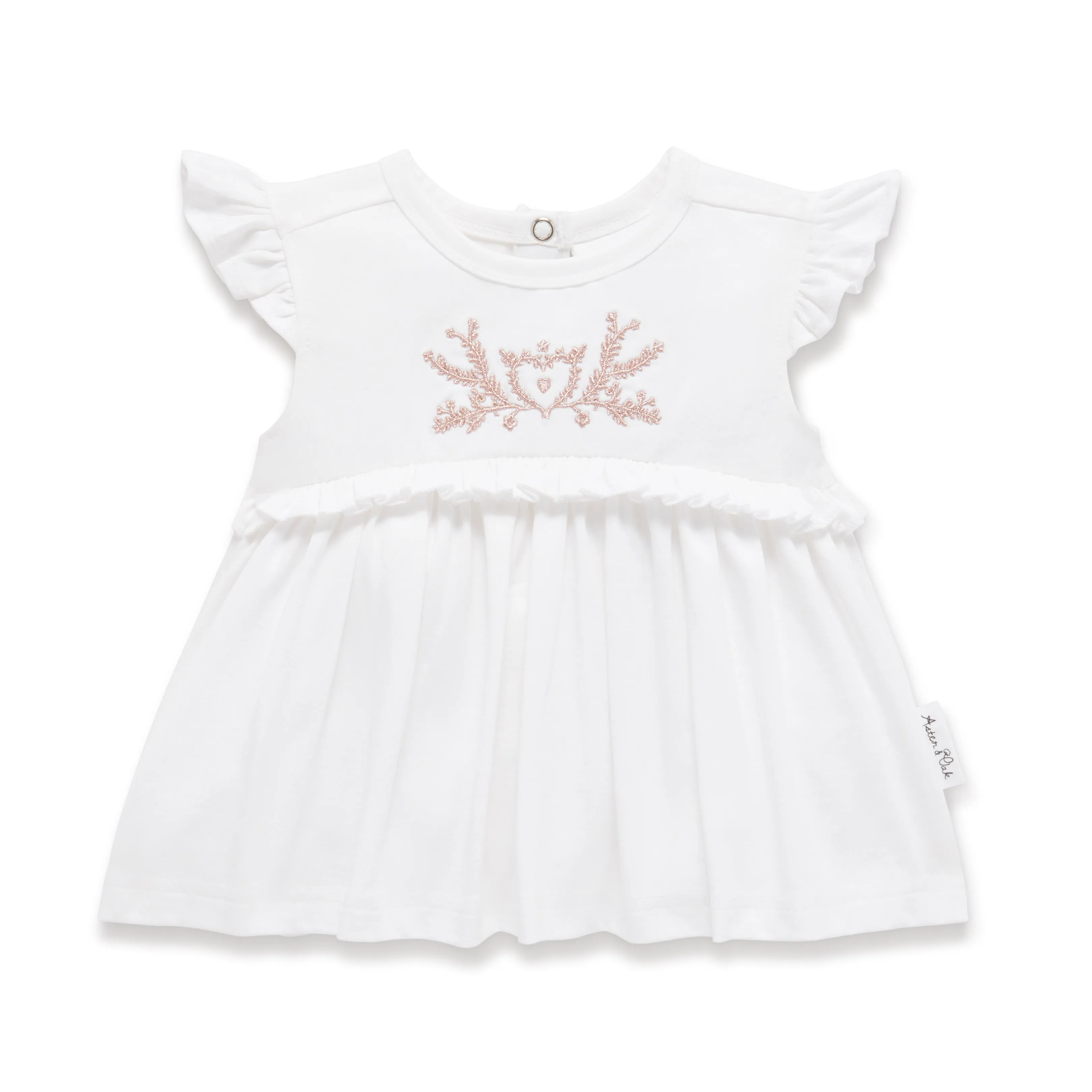 Aster and Oak Embroidered Ruffle Top