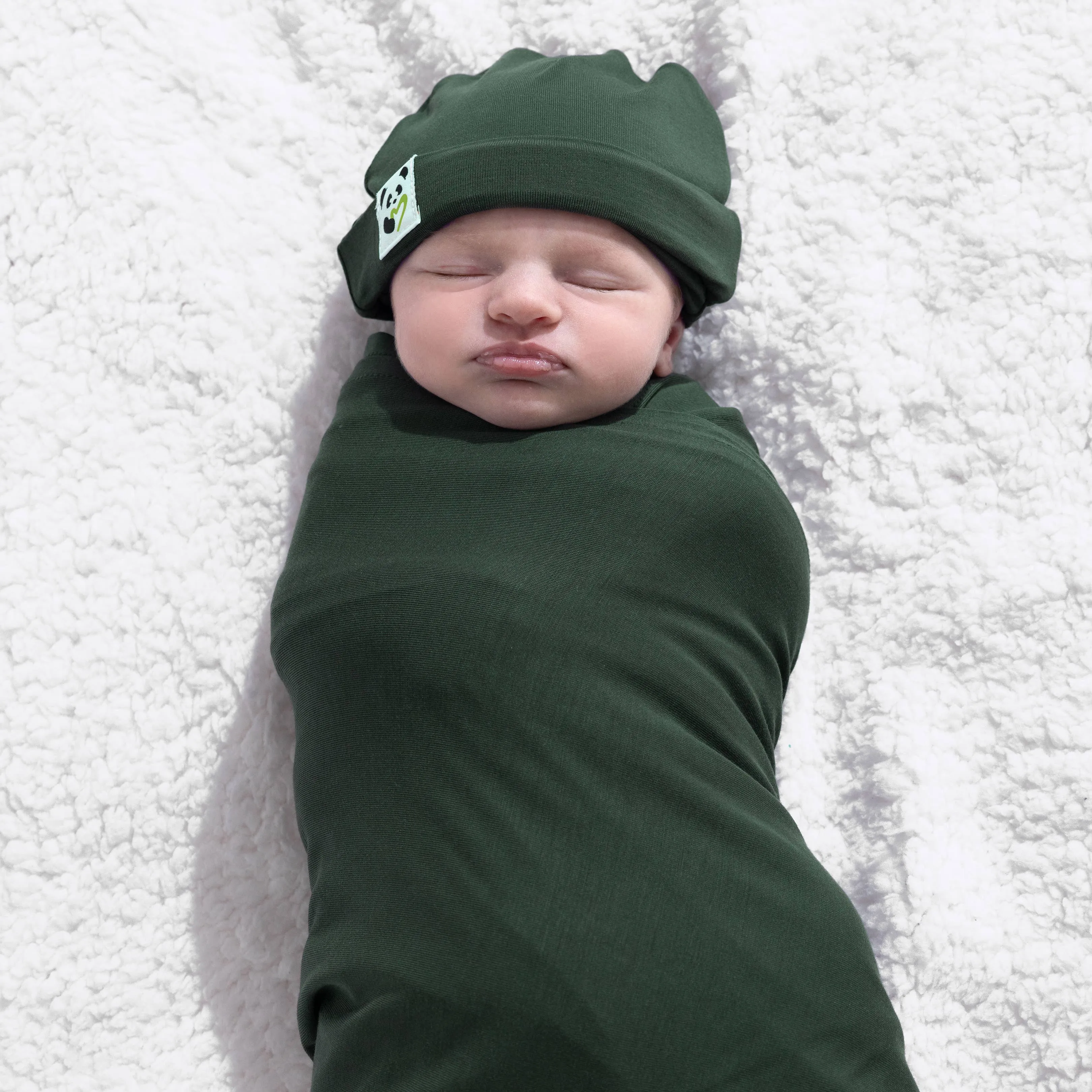 Bamboo Swaddle & Beanie Set - Safari Green
