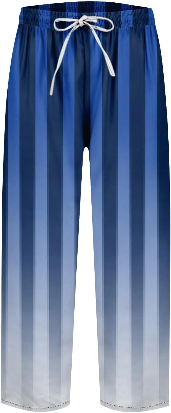 Capri Pants for Women- Flowy with Pockets Loose Casual Travel Trendy Workout Jogging Light Weight Stretch Striped