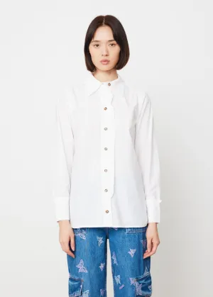 Cotton Poplin Ruffle Shirt