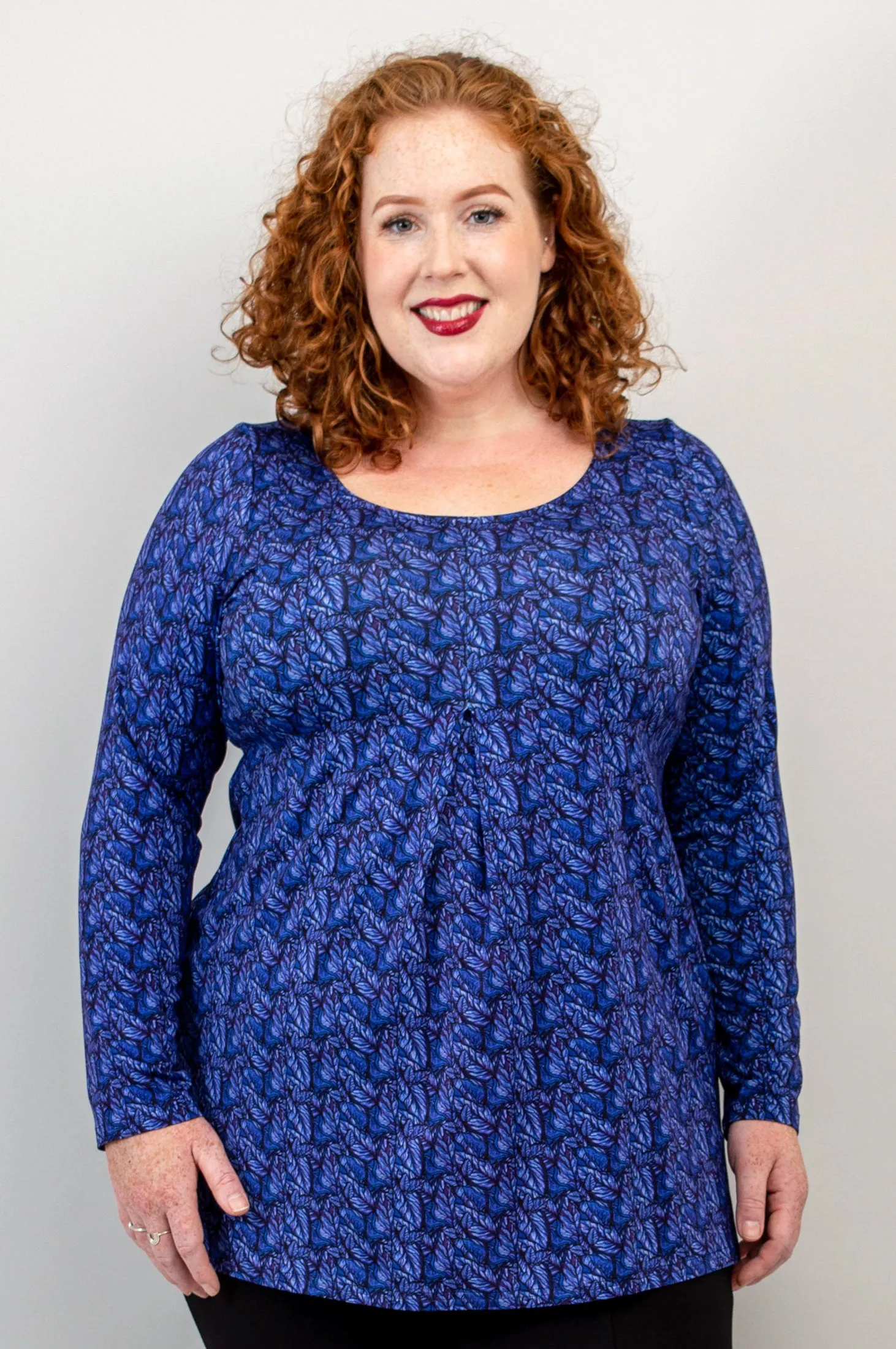 Franca L/S Top, Midnight Leaves, Bamboo - Final Sale