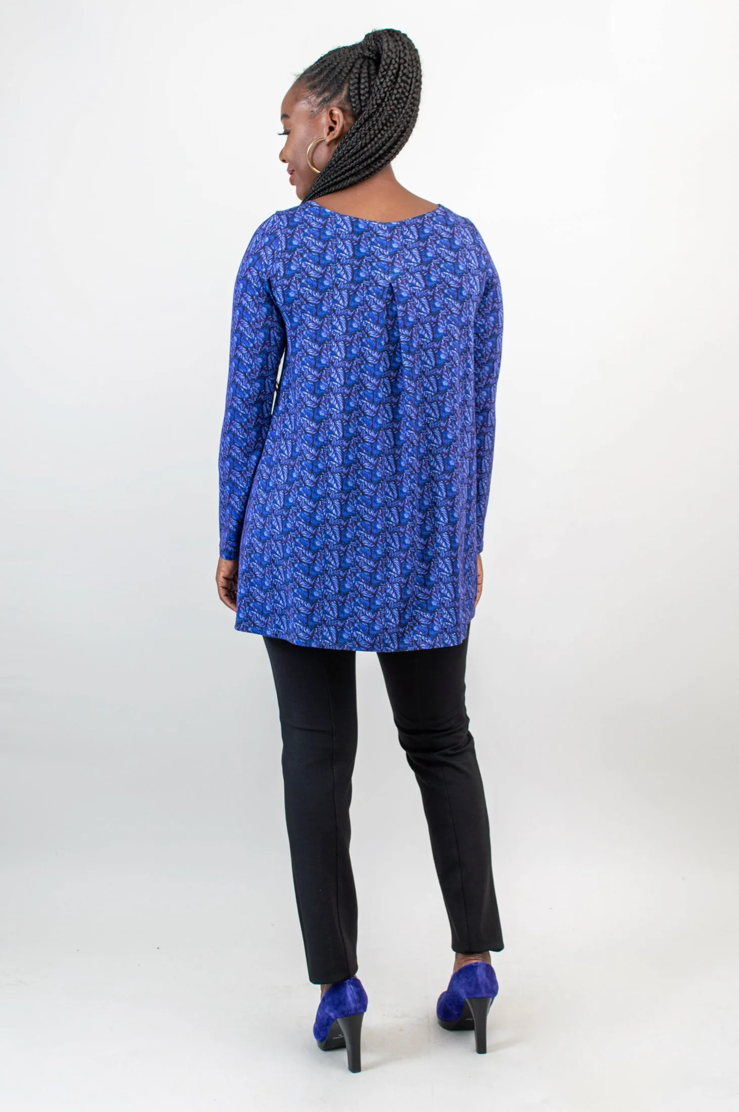 Franca L/S Top, Midnight Leaves, Bamboo - Final Sale