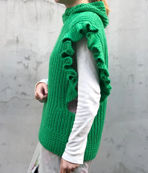 FUMIKA_UCHIDA/Shetland Hand Crochet/HEAD CAP(SPINACH)