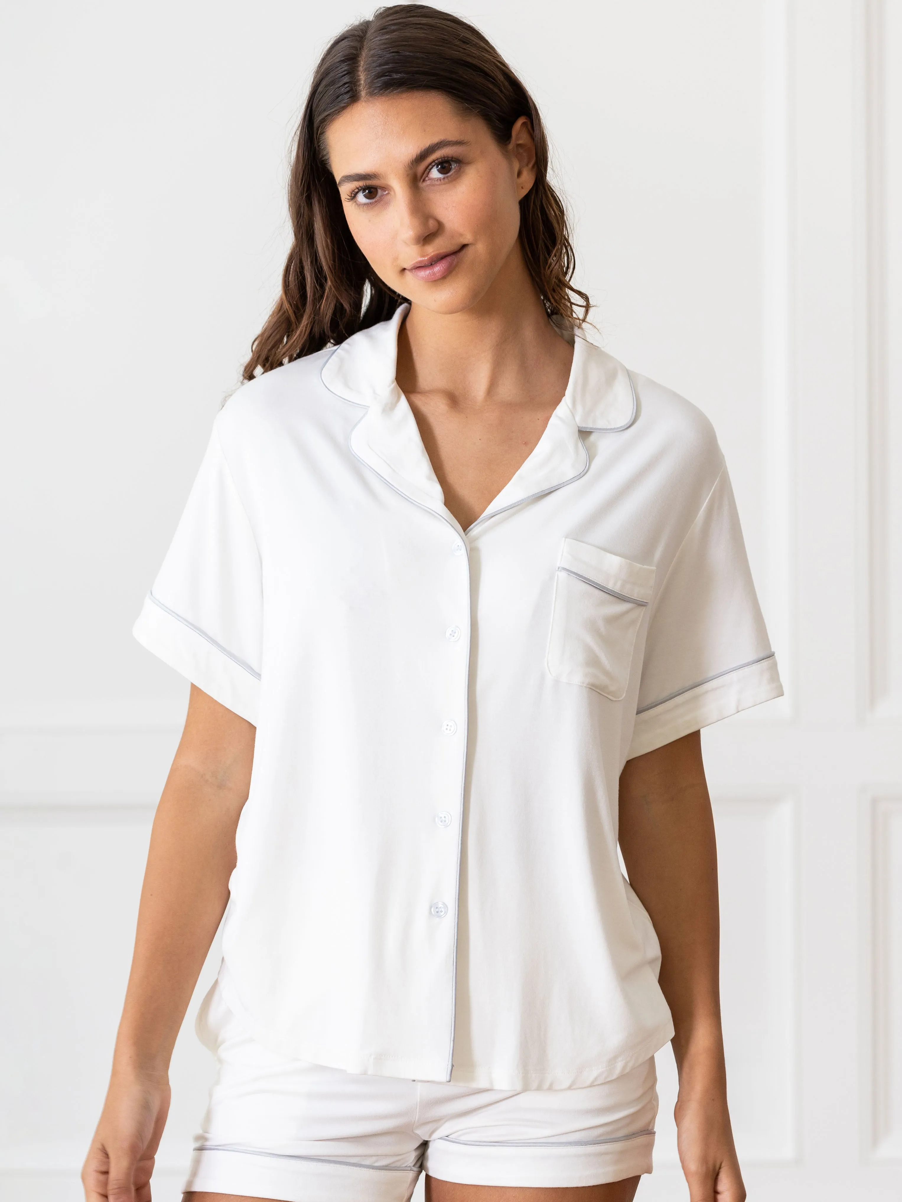 Last Chance Women's Bamboo Stretch-Knit Short Sleeve Pajama Top