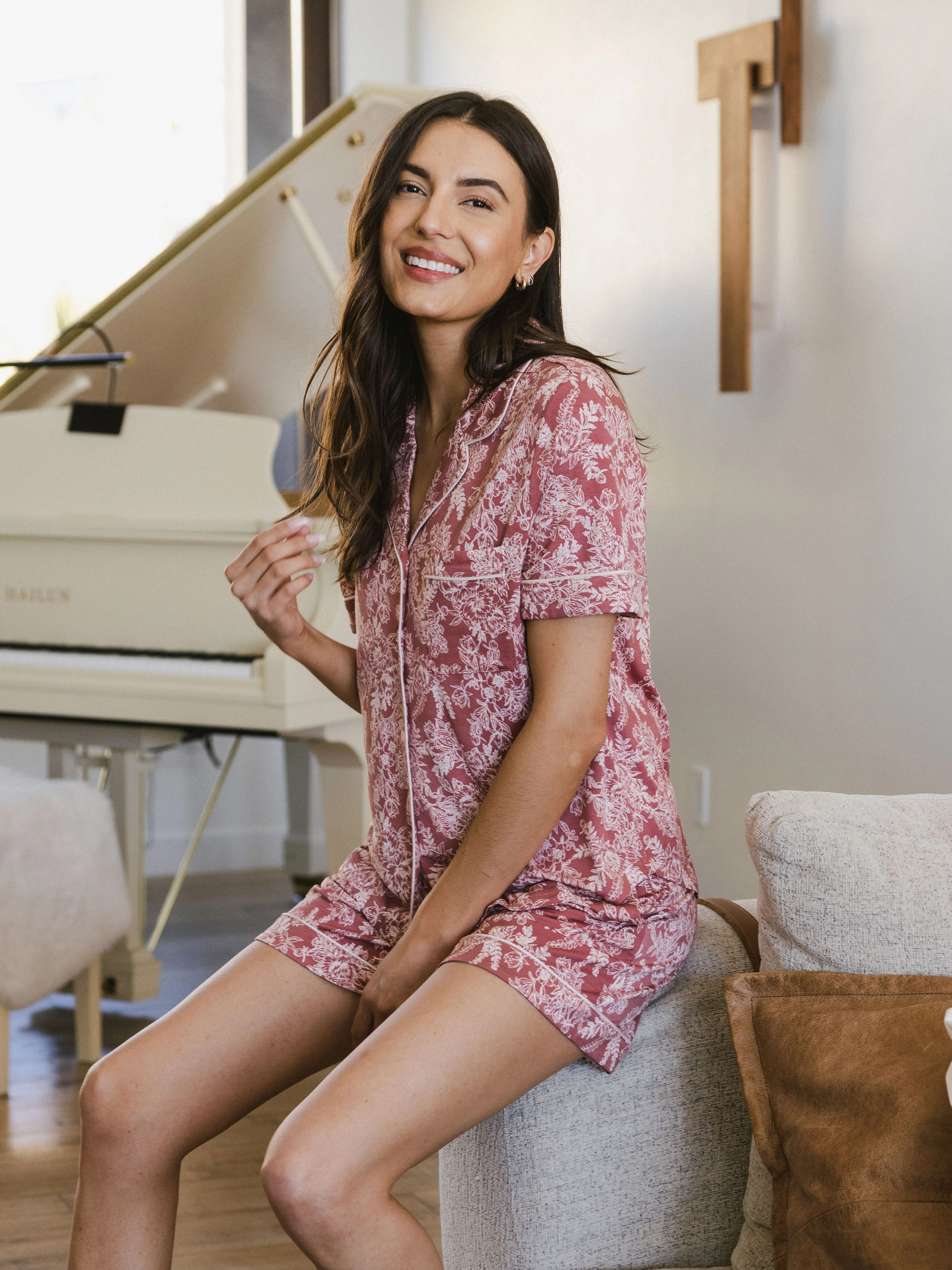 Last Chance Women's Bamboo Stretch-Knit Short Sleeve Pajama Top