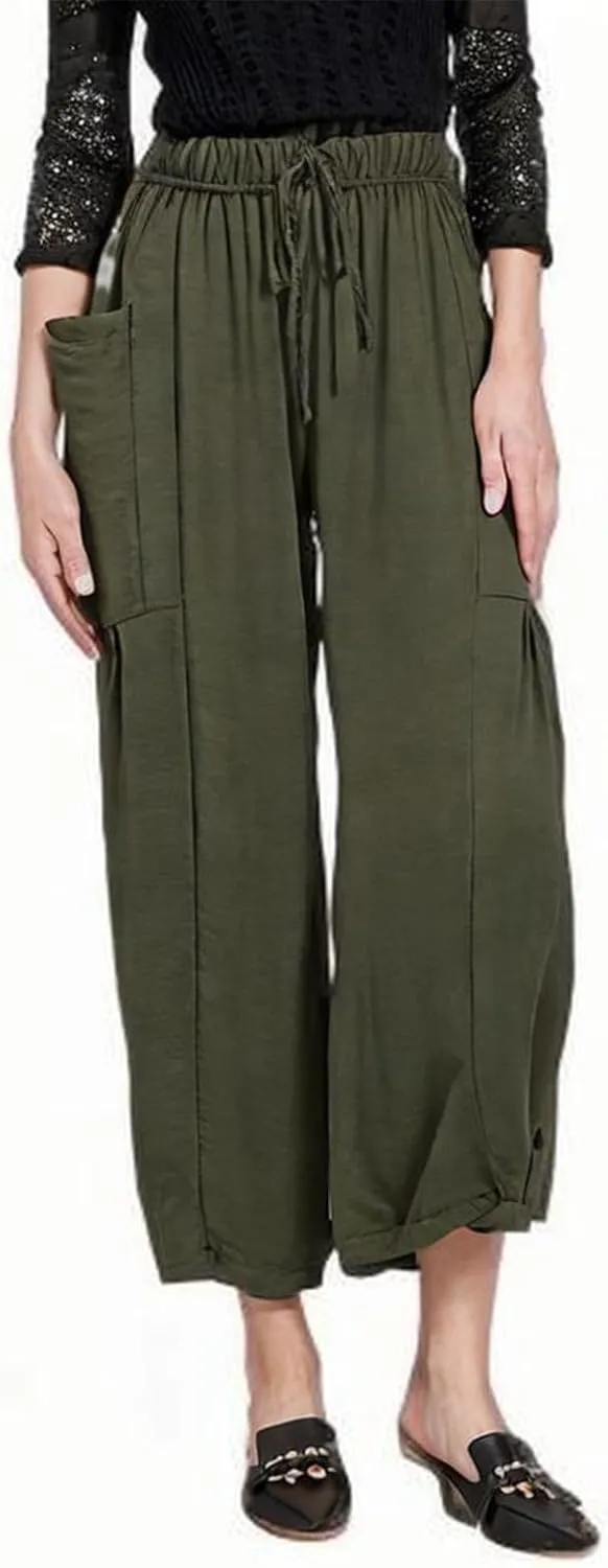 Linen Pants for Women Fashion 2025 Casual Lightweight Drawstring Elastic Waist Pants Solid Trousers with Pockets
