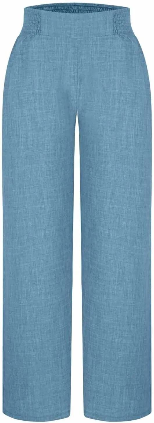 Linen Pants Women Loose Fit Summer High Waist Lounge Pants Plus Size Comfy Flowy Palazzo Trousers with Pockets 2025