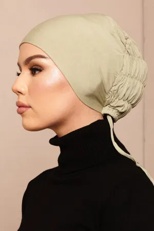 Lint Green Scrunchie Bamboo Jersey Hijab Cap