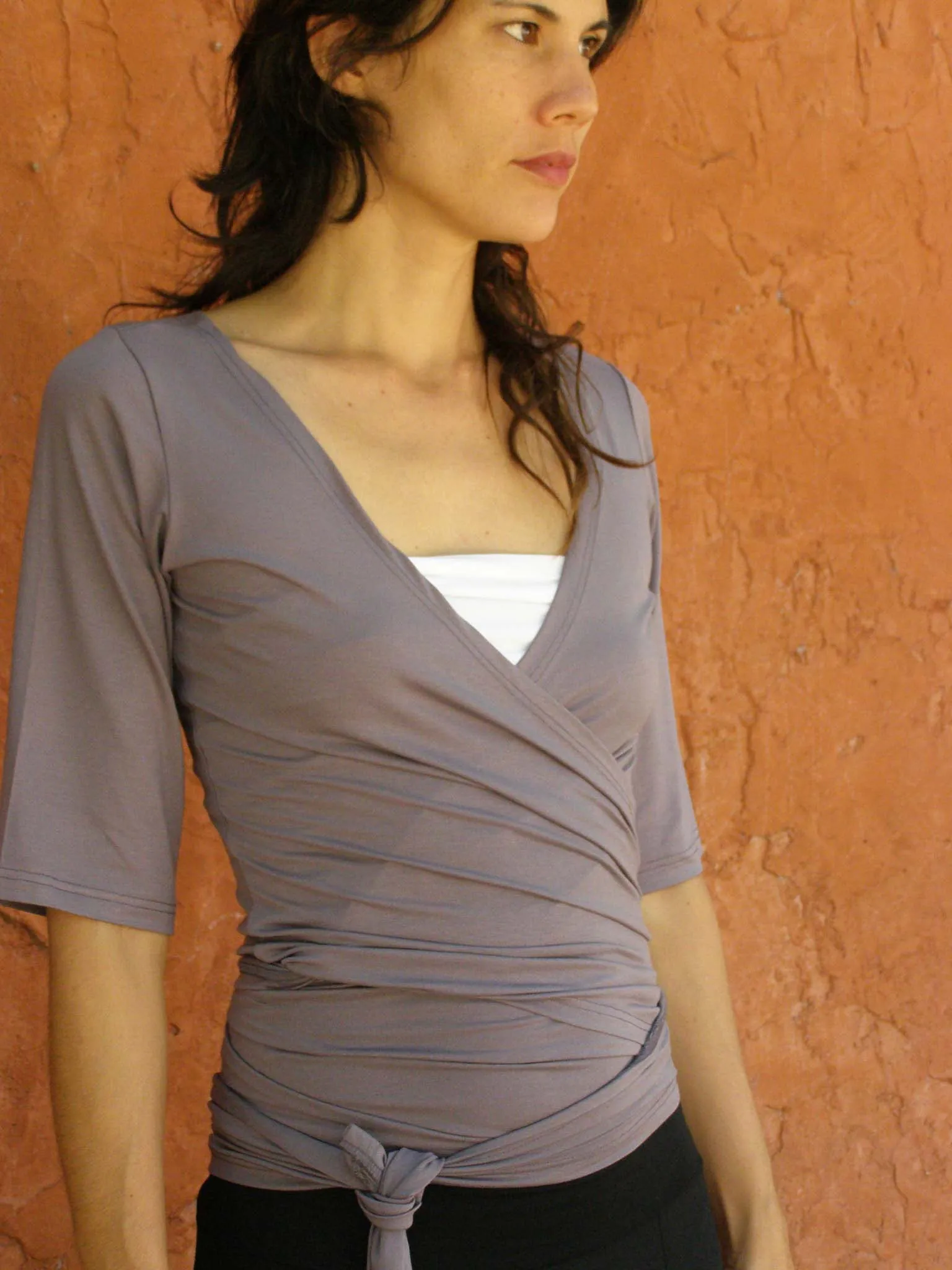 Midi Sleeve Versatile Wrap Top