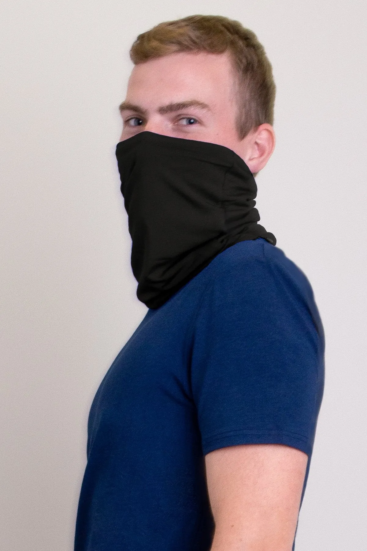 Neck Warmer/Face Cover, Black, Bamboo