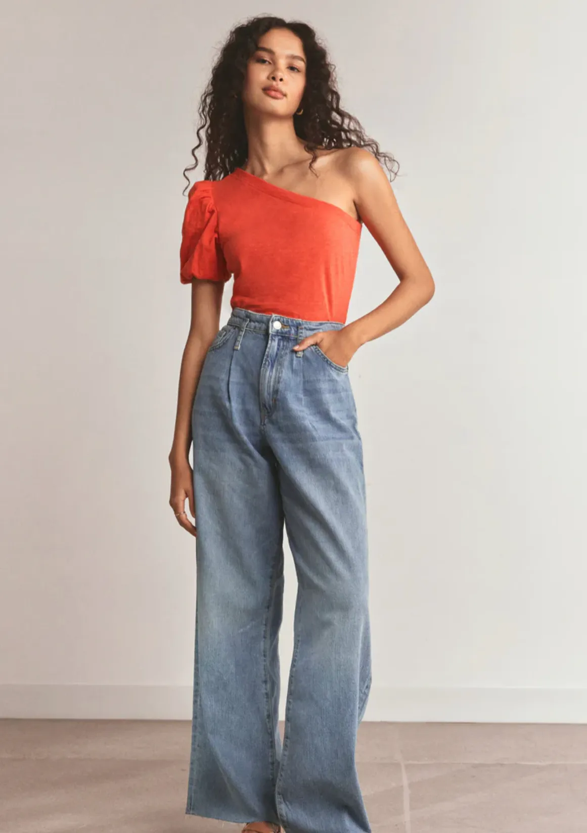 Penelope One Shoulder Top | Firecracker