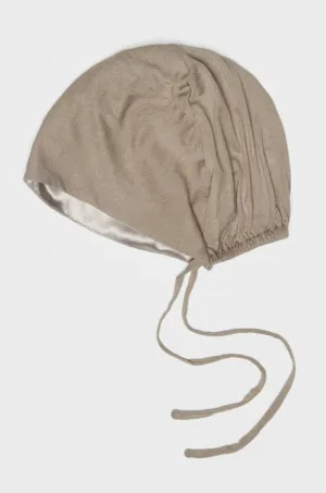 Satin-blend Latte Bamboo Jersey Hijab Cap