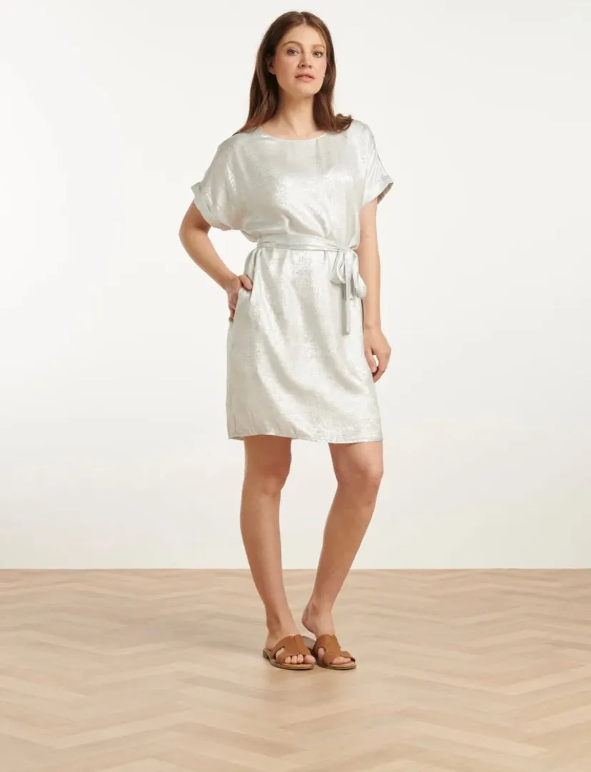 Smashed Lemon Metallic Silver Dress