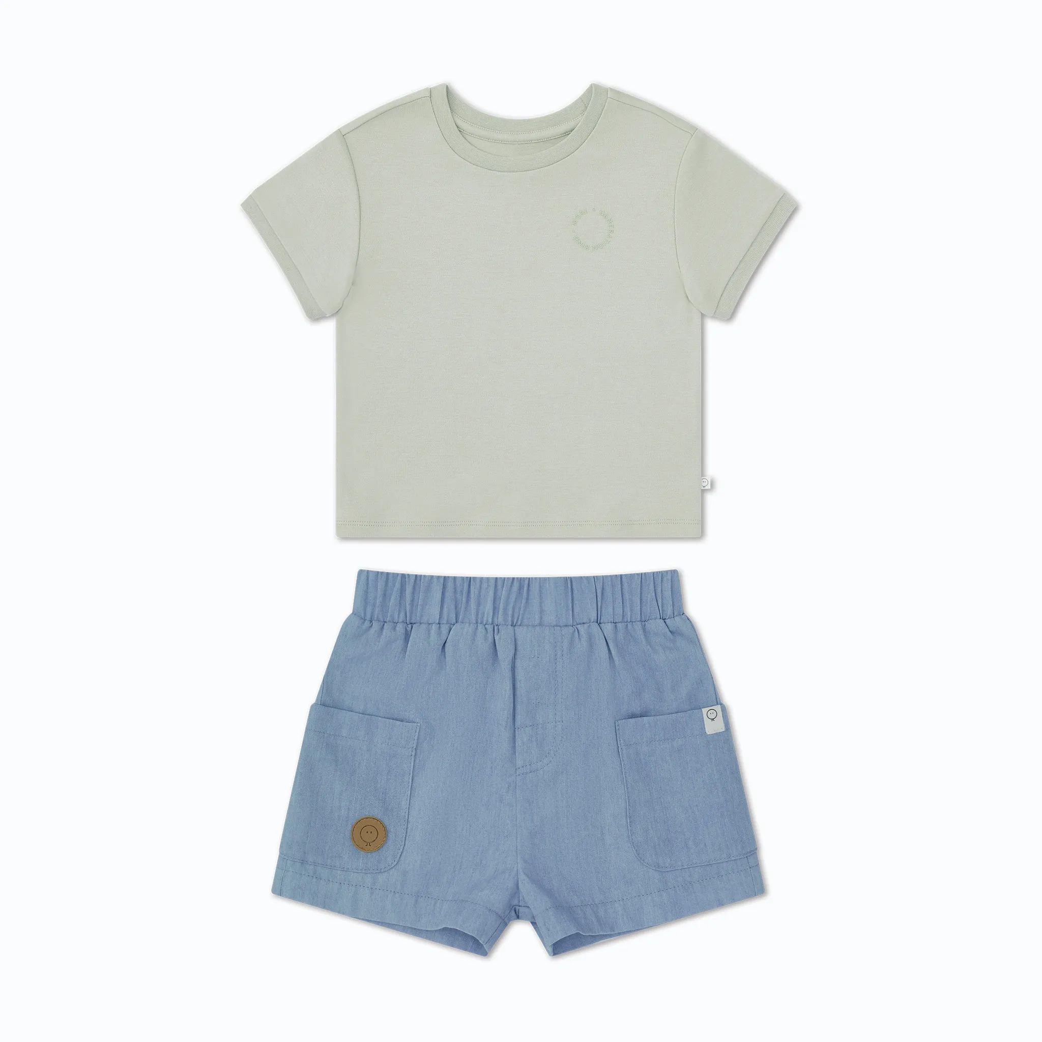 Tee & Organic Chambray Shorts Outfit