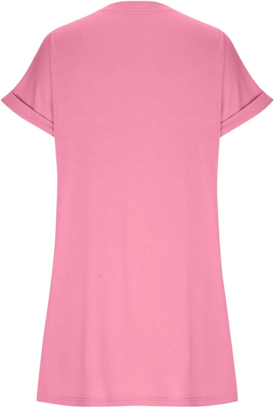 Womens Casual Summer Mini Tunic Dresses Short Sleeve Shift Dress Loose Crewneck Tshirt Sundress with Pockets